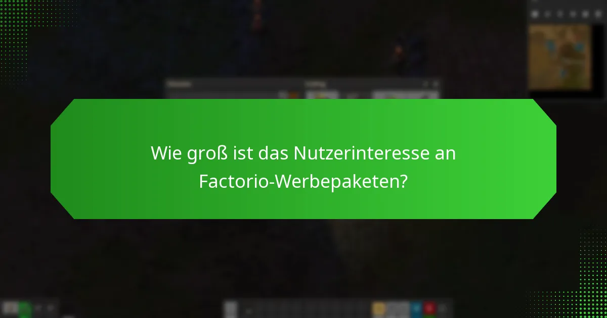Wie groß ist das Nutzerinteresse an Factorio-Werbepaketen?