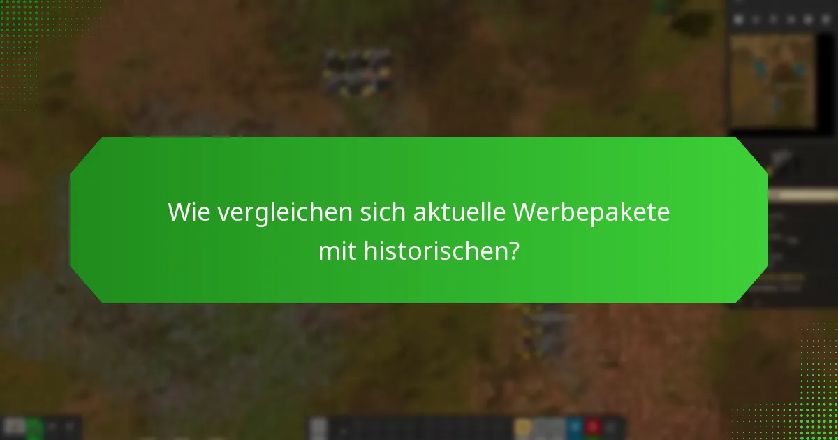 Wie vergleichen sich aktuelle Werbepakete mit historischen?